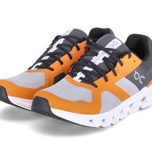 On Running Vibrant Orange and Gray Shoes